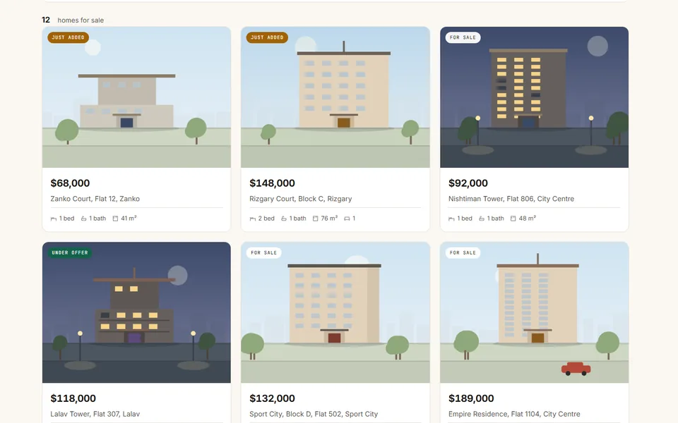 Property search — application design sample