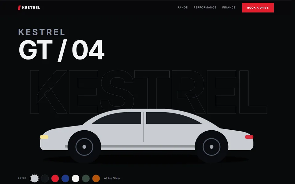 Car showroom — web design sample